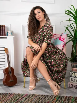 Jolie Moi Floral Dresses|Shirt Dresses-Andora Printed Maxi Dress, Floral Multi