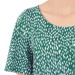Jolie Moi Occasion Dresses|Weekend Casuals-Belted Midi Jersey Dress, Green Animal
