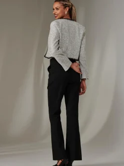 Jolie Moi Coats & Jackets|Blazers-Contrat Tri Tweed Jacket, Monochrome
