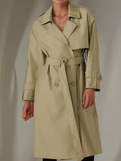 Jolie Moi Coats & Jackets|Weekend Casuals-Doube Breated Trench Coat, Stone