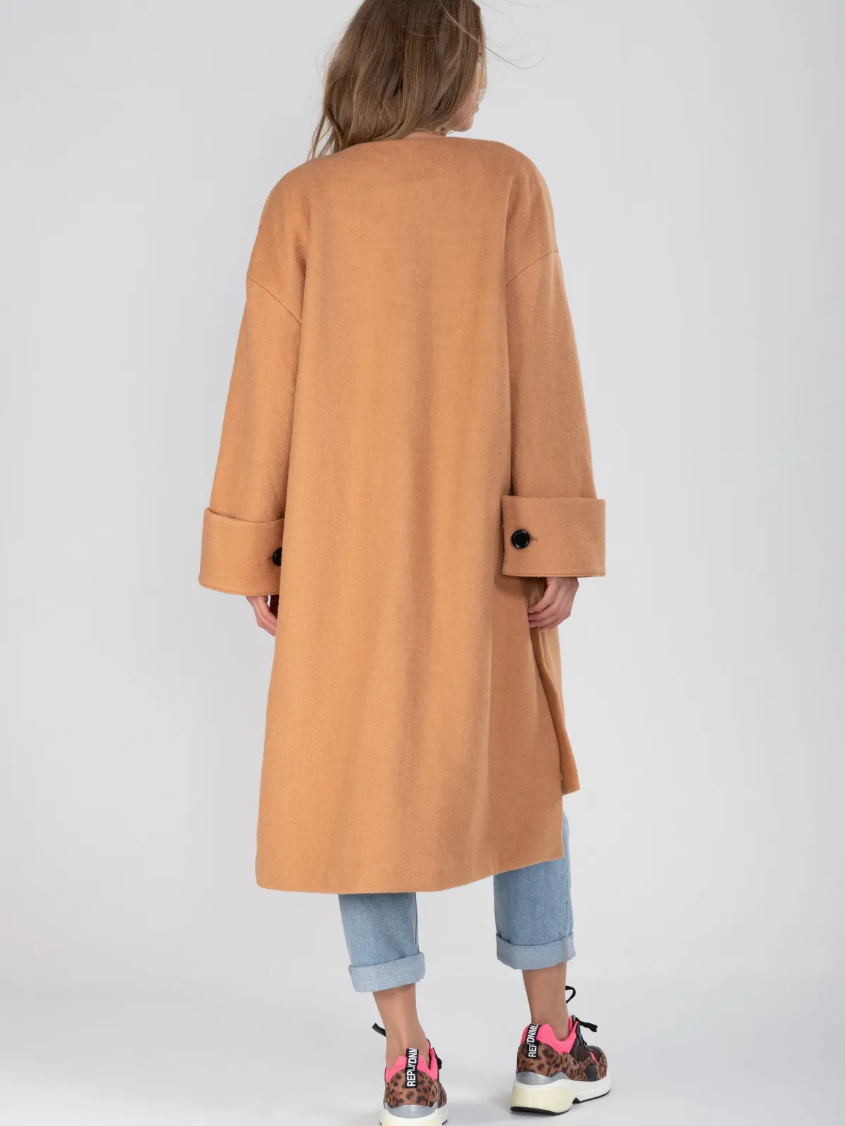 Jolie Moi Weekend Casuals-Faux Fur Pocket Padded Inner Coat, Camel