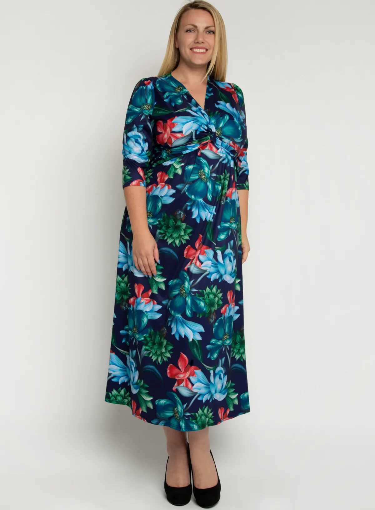 Jolie Moi Occasion Dresses|Maxi Dresses-J by Twist Front Maxi Dress, Floral Multi