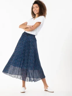 Jolie Moi Skirts|Weekend Casuals-Animal Print Chiffon Skirt, Blue Animal