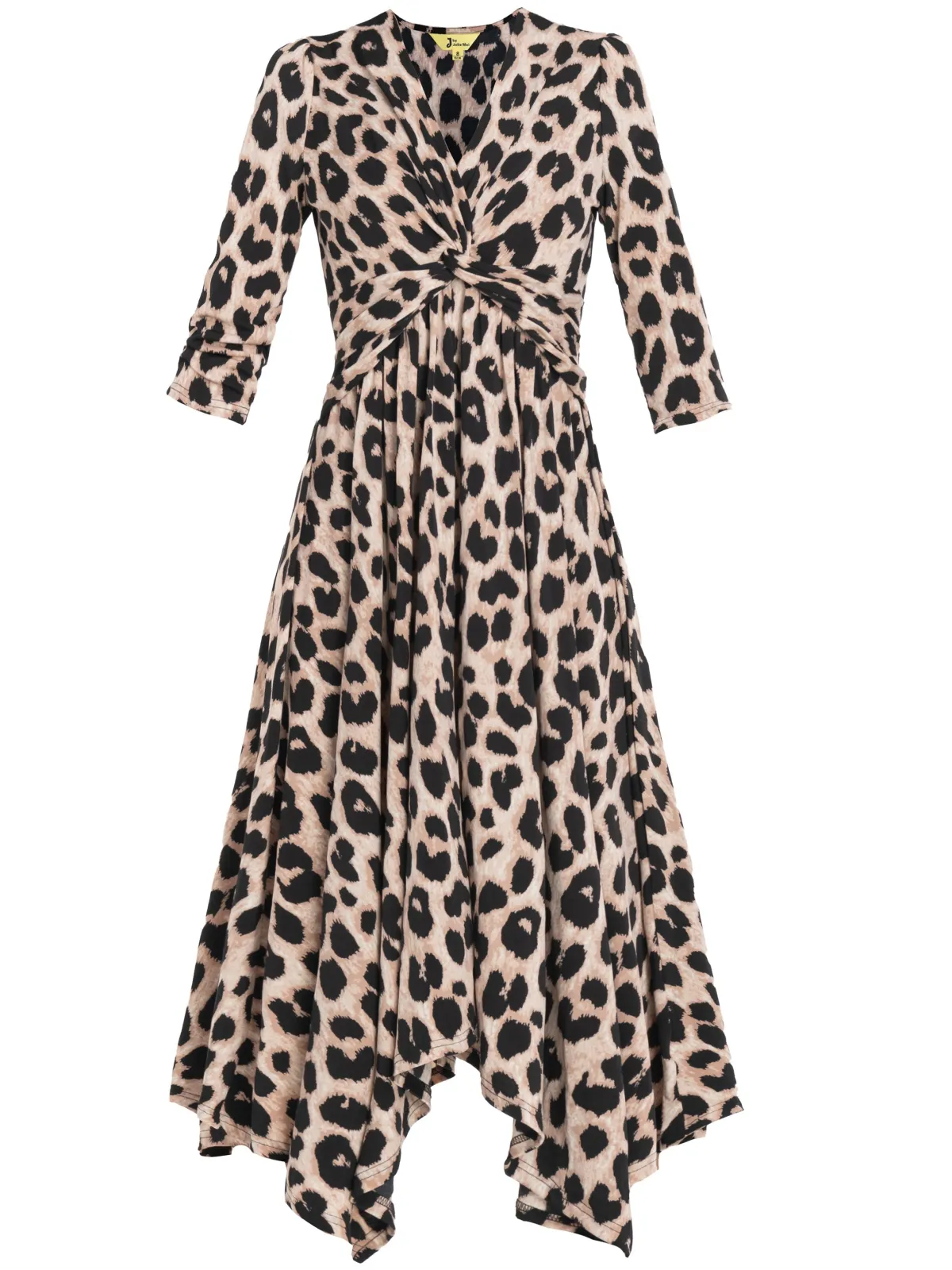Jolie Moi Occasion Dresses|Office Dresses-Knot Front Hanky Hem Dress, Pink Animal