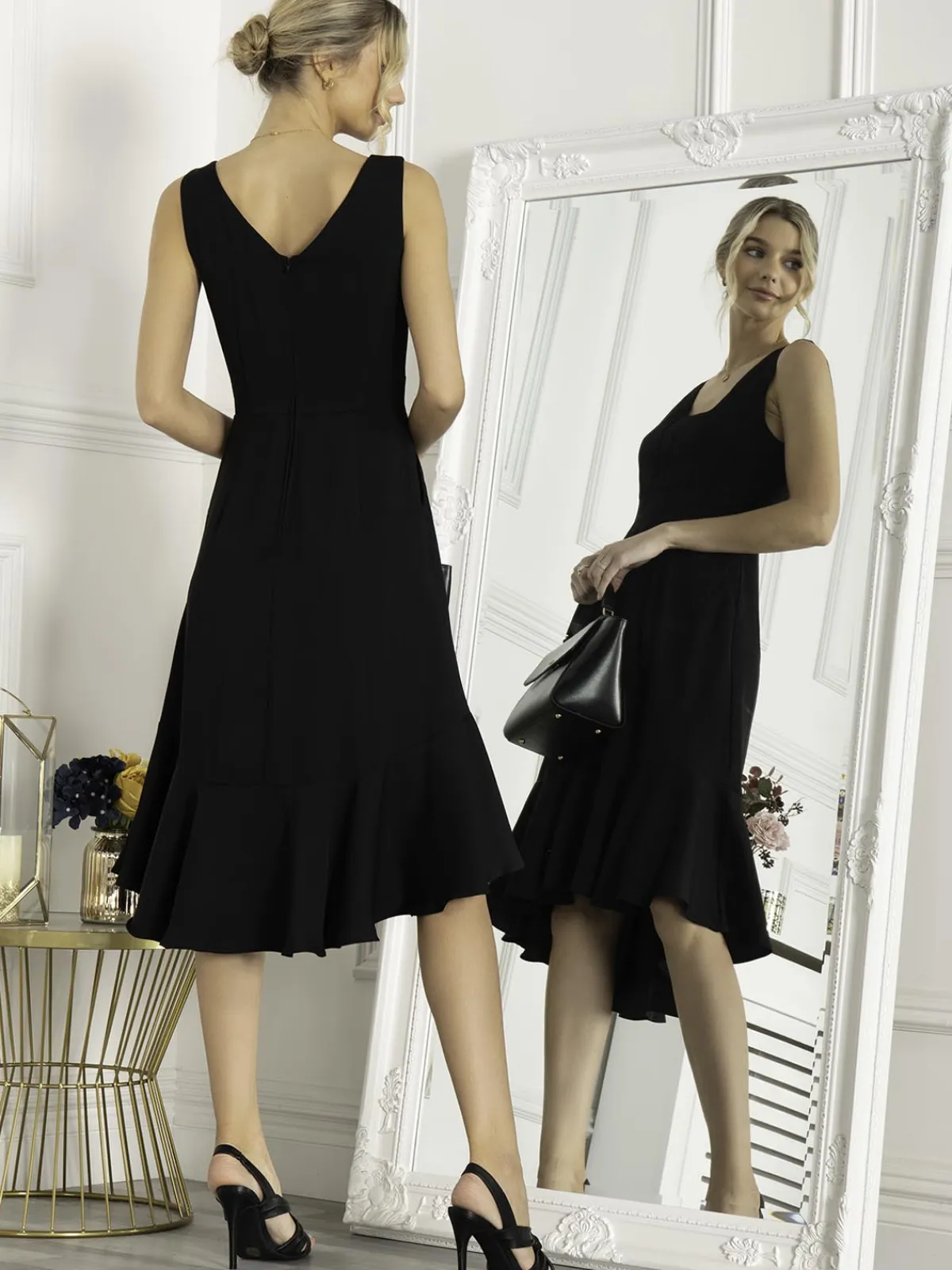 Jolie Moi Occasion Dresses-Palmer Dip Hem Shift Dress, Black