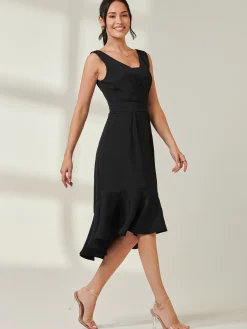 Jolie Moi Occasion Dresses-Palmer Dip Hem Shift Dress, Black