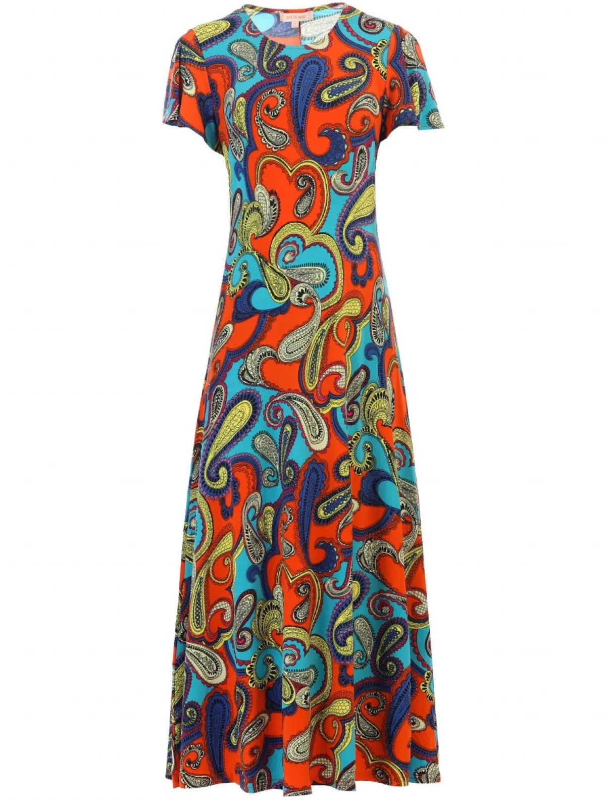 Jolie Moi Weekend Casuals|Maxi Dresses-Printed Cap Sleeve Dress, Red/Multi