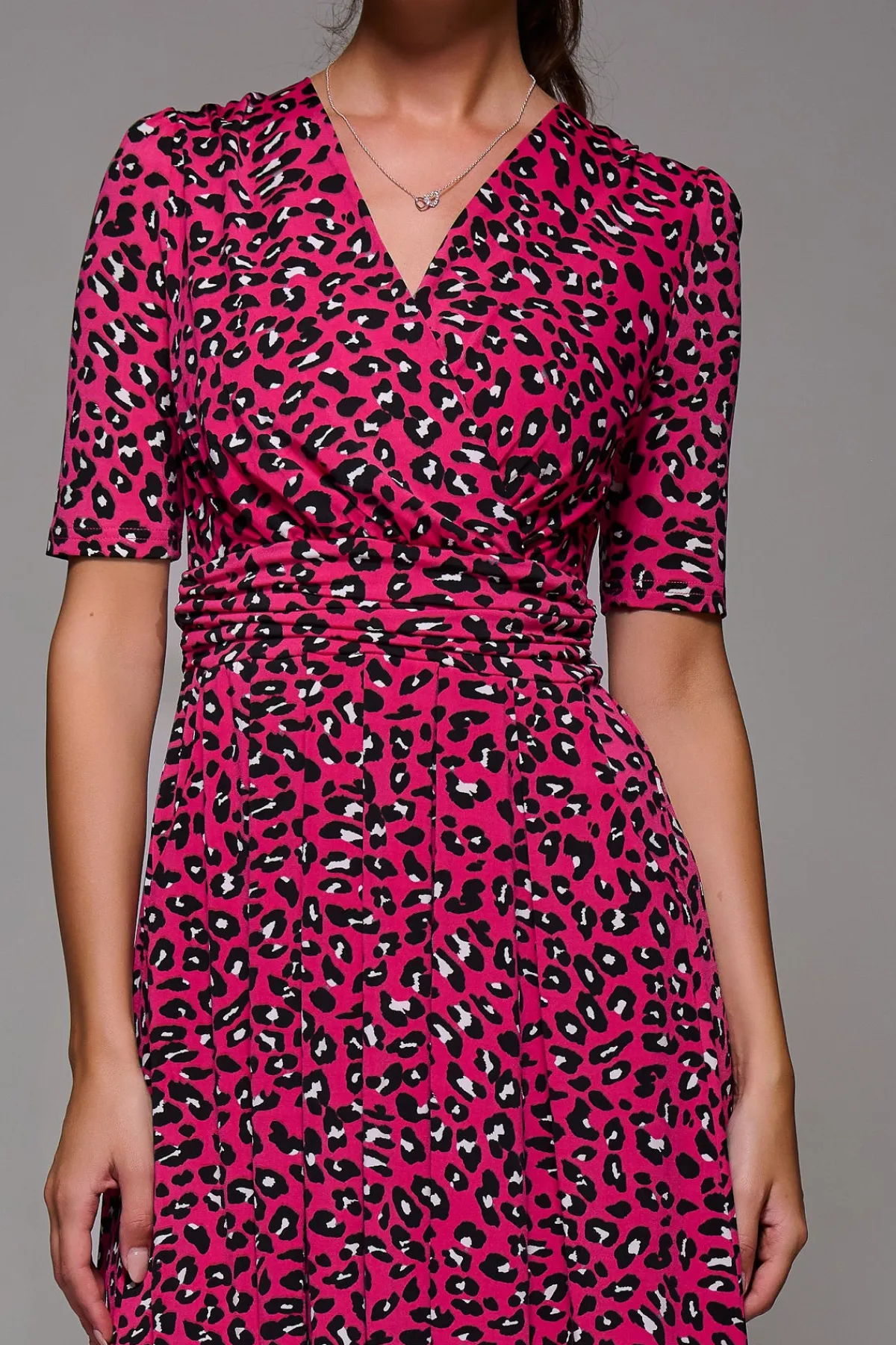 Jolie Moi Occasion Dresses|Office Dresses-Selene Animal Print Maxi Dress, Magenta
