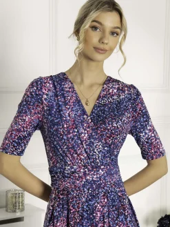 Jolie Moi Occasion Dresses|Weekend Casuals-Josie Animal Print Maxi Dress, Blue Multi
