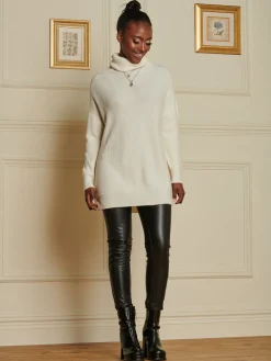 Jolie Moi Weekend Casuals|Knitted Jumpers-Made In Italy Rib Knitted Roll Neck Jumper, Butter