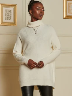 Jolie Moi Weekend Casuals|Knitted Jumpers-Made In Italy Rib Knitted Roll Neck Jumper, Butter