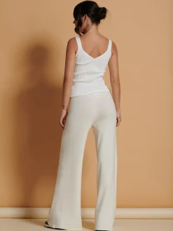 Jolie Moi Co-Ords|Knitted Trousers-Made In Italy Wide Leg Soft Knit Trousers, Calce