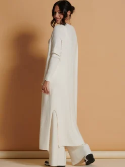 Jolie Moi Co-Ords|Knitted Trousers-Made In Italy Wide Leg Soft Knit Trousers, Calce