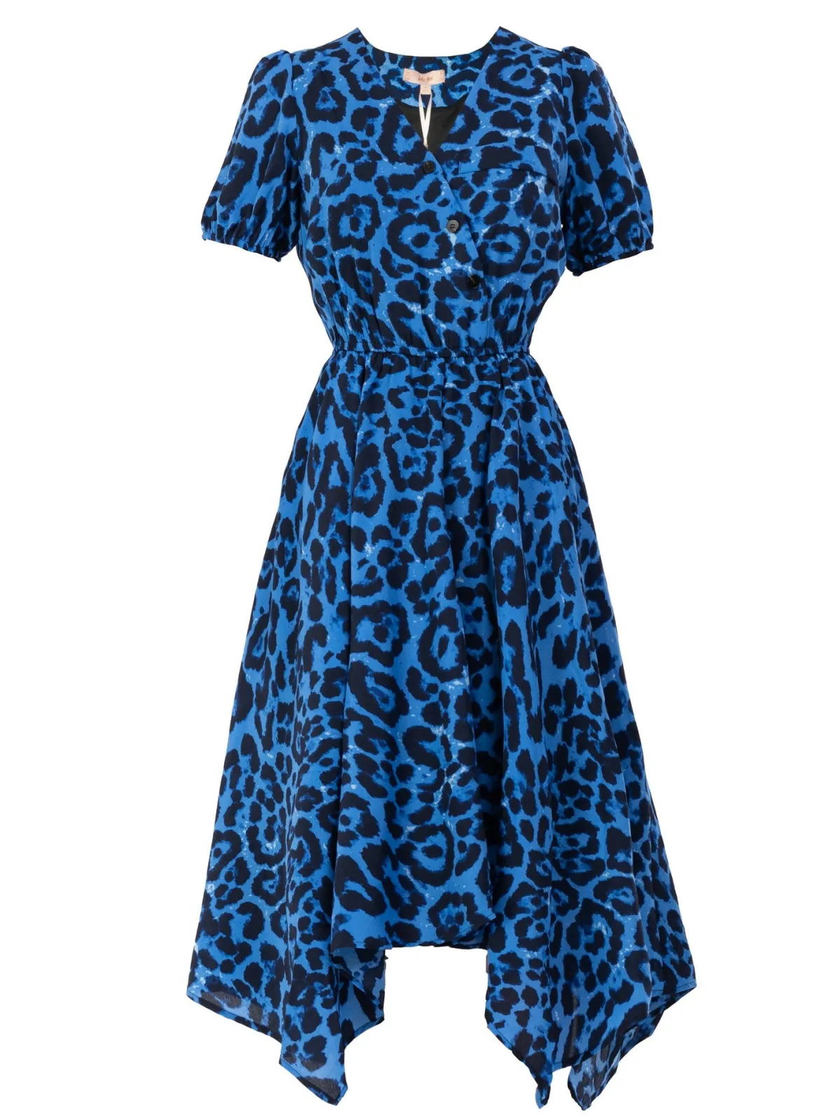 Jolie Moi Animal Print Dresses|Weekend Casuals-Nana Hanky Hem Dress, Blue Animal