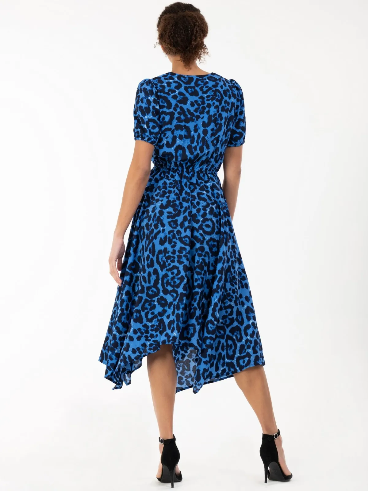 Jolie Moi Animal Print Dresses|Weekend Casuals-Nana Hanky Hem Dress, Blue Animal