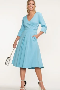 Jolie Moi Occasion Dresses|Party Dresses- Paige 3/4 Sleeve Wrap Dress