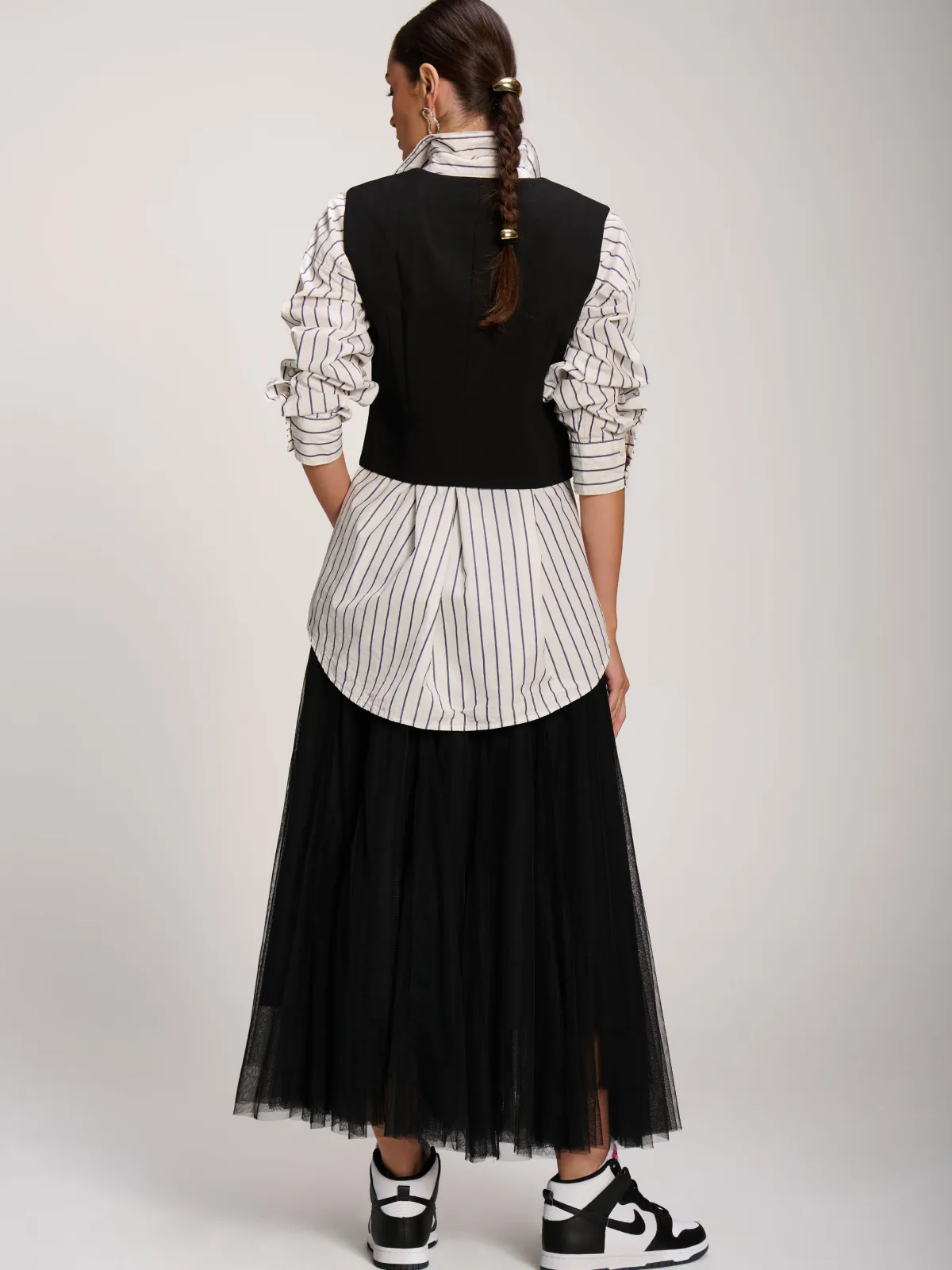 Jolie Moi Sleeveless Dresses|Weekend Casuals-Pain Button Up Waitcoat, Black