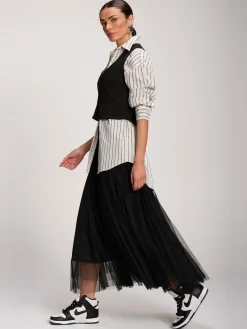 Jolie Moi Sleeveless Dresses|Weekend Casuals-Pain Button Up Waitcoat, Black