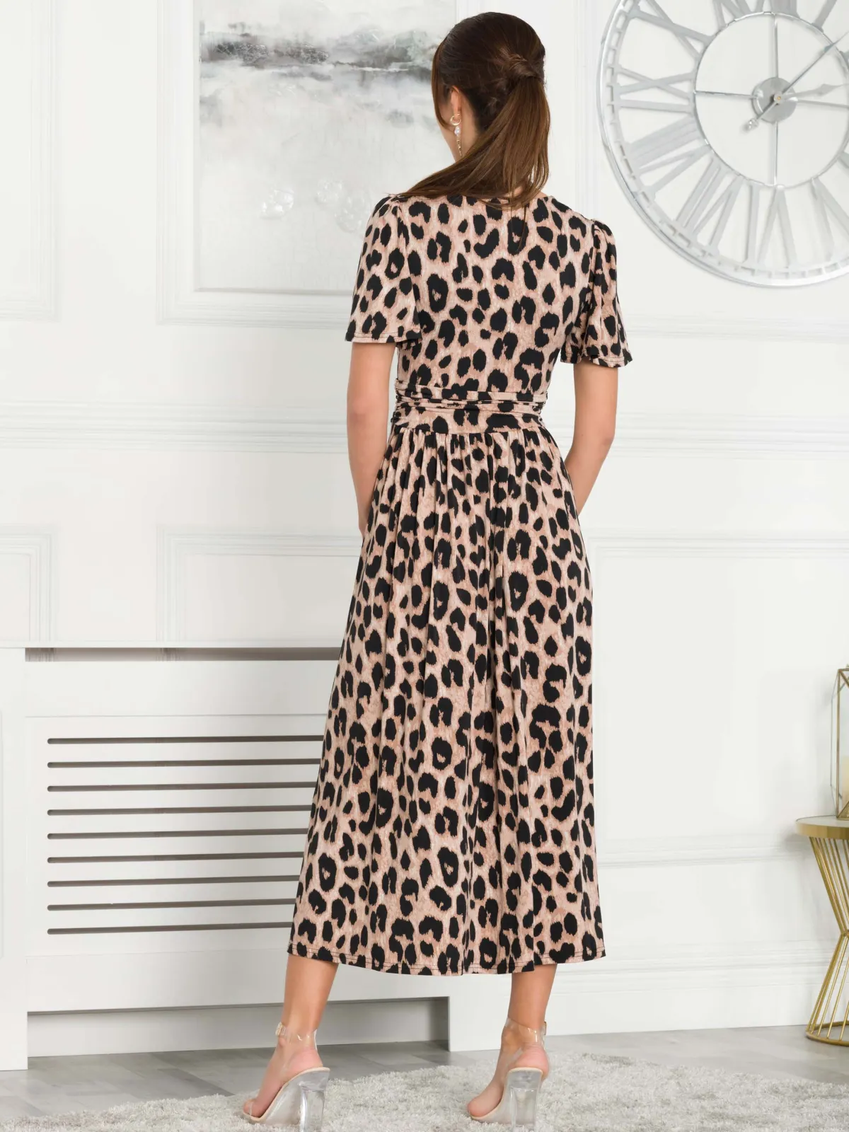 Jolie Moi Occasion Dresses|Jersey Dresses-Quaya Animal Print Jersey Maxi Dress, Pink Animal