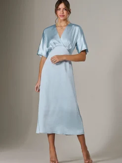 Jolie Moi Mother Of The Bride|Occasion Dresses-Satin A-Line Midaxi Dress, Blue
