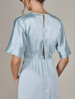 Jolie Moi Mother Of The Bride|Occasion Dresses-Satin A-Line Midaxi Dress, Blue