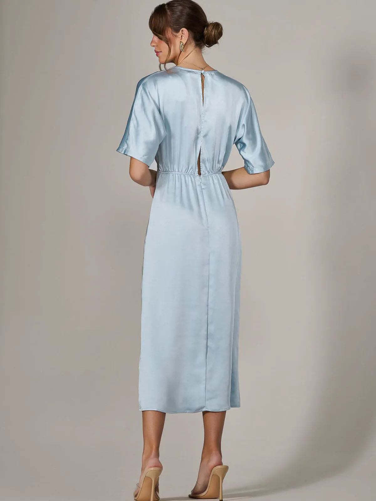 Jolie Moi Mother Of The Bride|Occasion Dresses-Satin A-Line Midaxi Dress, Blue