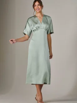 Jolie Moi Mother Of The Bride|Occasion Dresses-Satin A-Line Midaxi Dress, Green