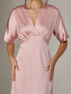 Jolie Moi Mother Of The Bride|Occasion Dresses-Satin A-Line Midaxi Dress, Pink
