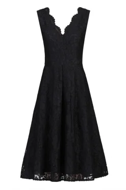 Jolie Moi Occasion Dresses|Signature Lace-Scalloped Lace Prom Bridesmaid Dress, Black