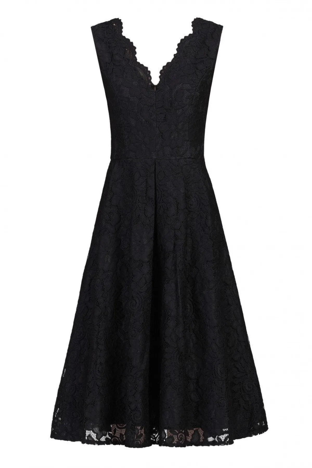 Jolie Moi Occasion Dresses|Signature Lace-Scalloped Lace Prom Bridesmaid Dress, Black