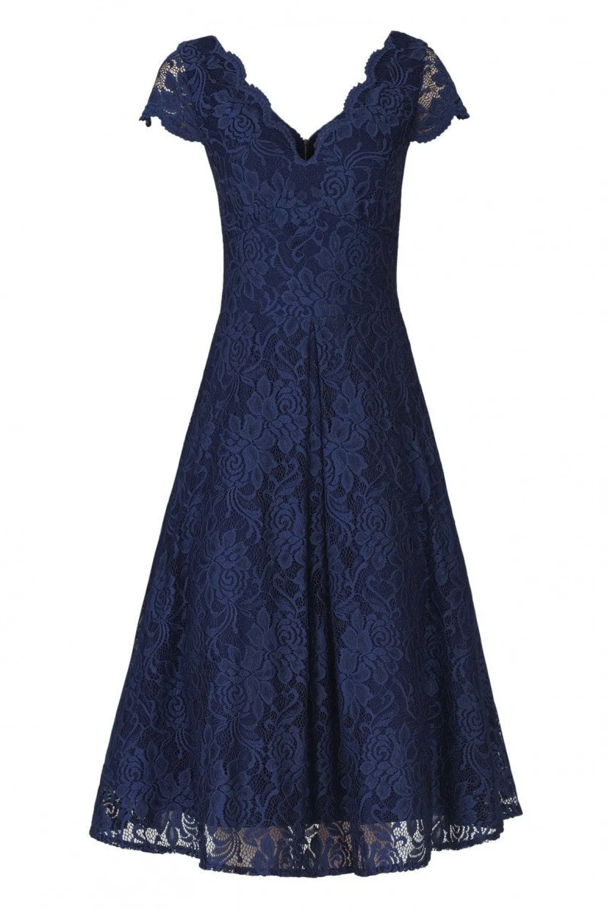 Jolie Moi Occasion Dresses|Mother Of The Bride-1950s Cap Sleeve Lace Prom Dress, Navy