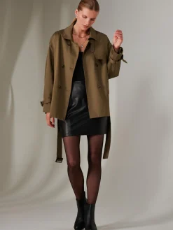 Jolie Moi Coats & Jackets-hort Trench Coat, Khaki