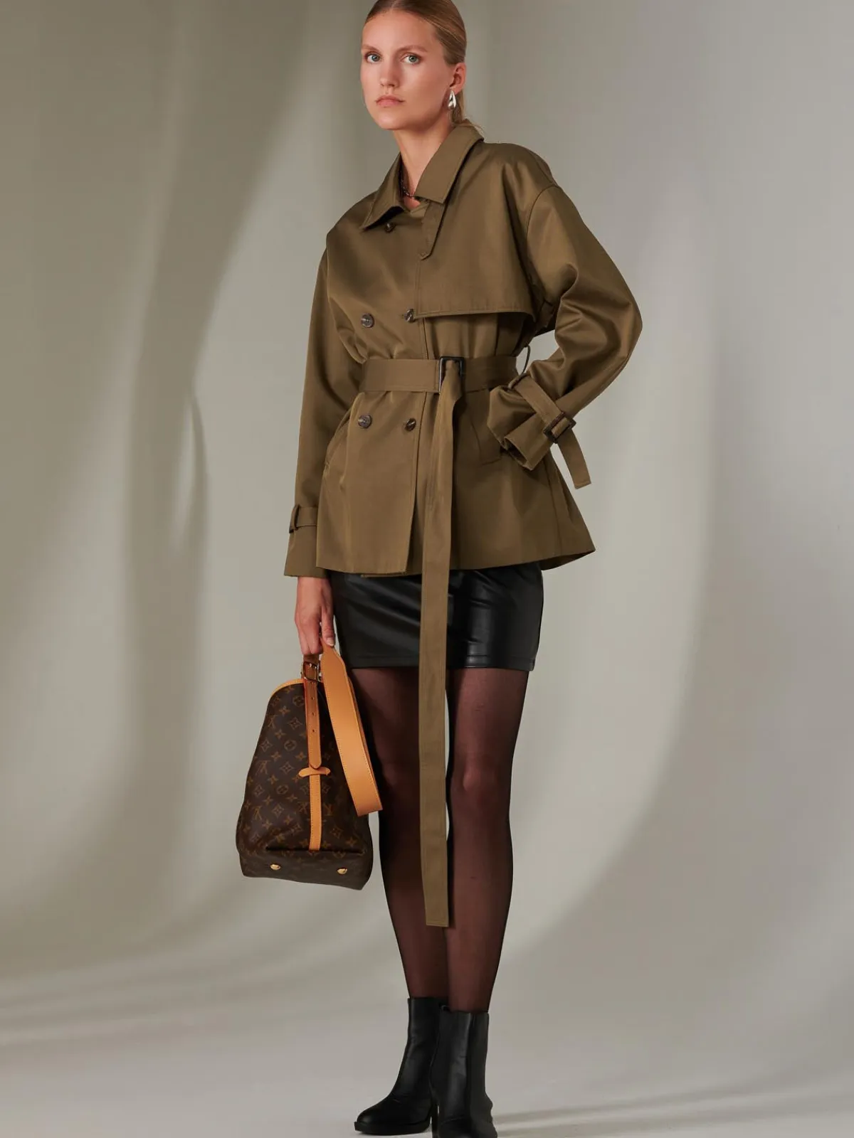 Jolie Moi Coats & Jackets-hort Trench Coat, Khaki