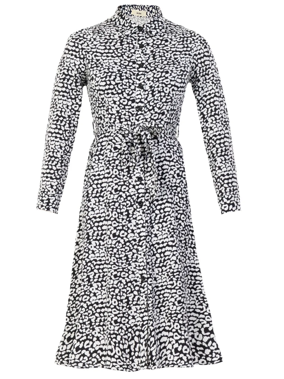 Jolie Moi Occasion Dresses|Shirt Dresses-Susan Fit & Flare Shirt Dress , Black Animal