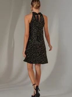 Jolie Moi Occasion Dresses|Party Dresses-Twisted Halter Neck Mini Dress, Black